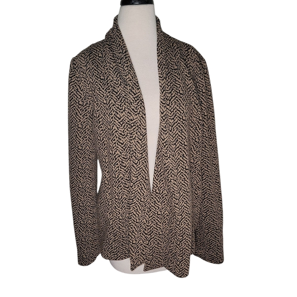 Women's Black and Tan Patterned Jacket - Picture 1 of 7